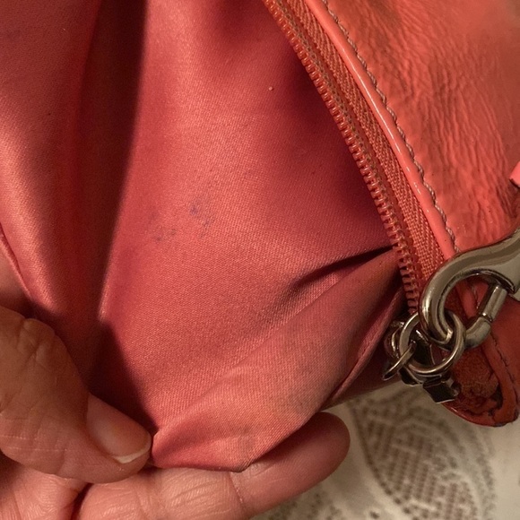Coach Patent Leather Wristlet coral/pink - Picture 9 of 11